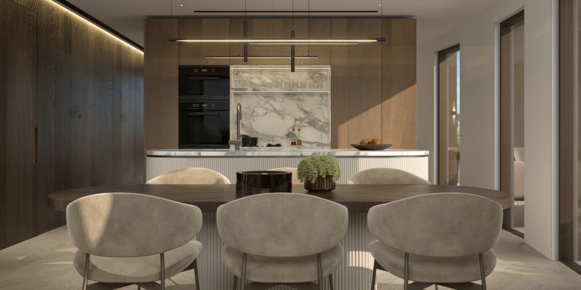 8' to Central — kitchen