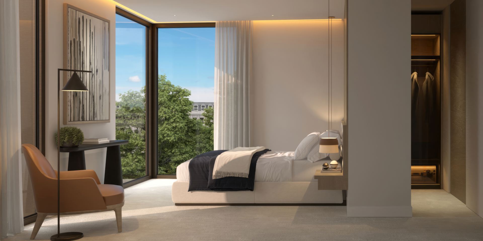 8' to Central — master bedroom