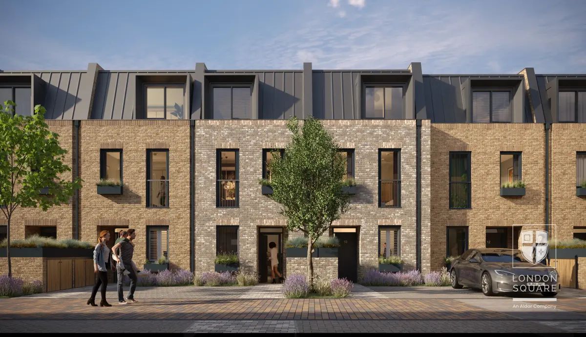 Twickenham Green — Bakers Mews houses, day